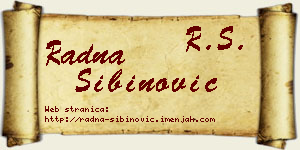 Radna Sibinović vizit kartica